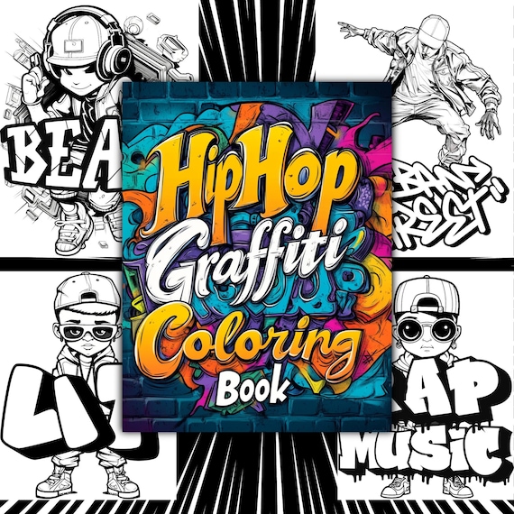 Hip Hop Graffiti Coloring Book: 25 Urban Art Pages (digital