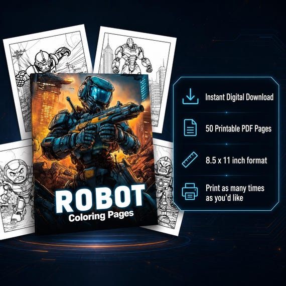 Buy 50 Robot Coloring Pages - Printable Busy Book Online in India
