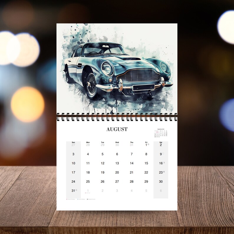 2025 Hot Rods Calendar 12 Month Calendar Man Cave Décor Wall Calendar