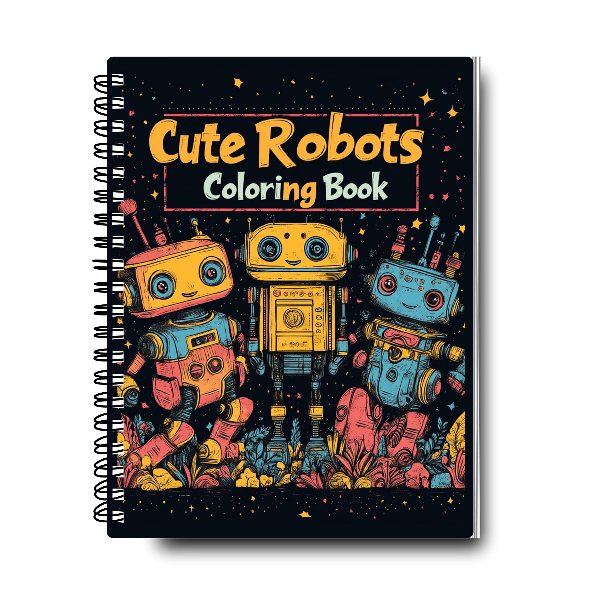 Cute Robots Coloring Book | Robot Coloring Pages | Kids Coloring Book | Fun Robot Coloring Pages | 50 Pages | Gift for Robot Lovers