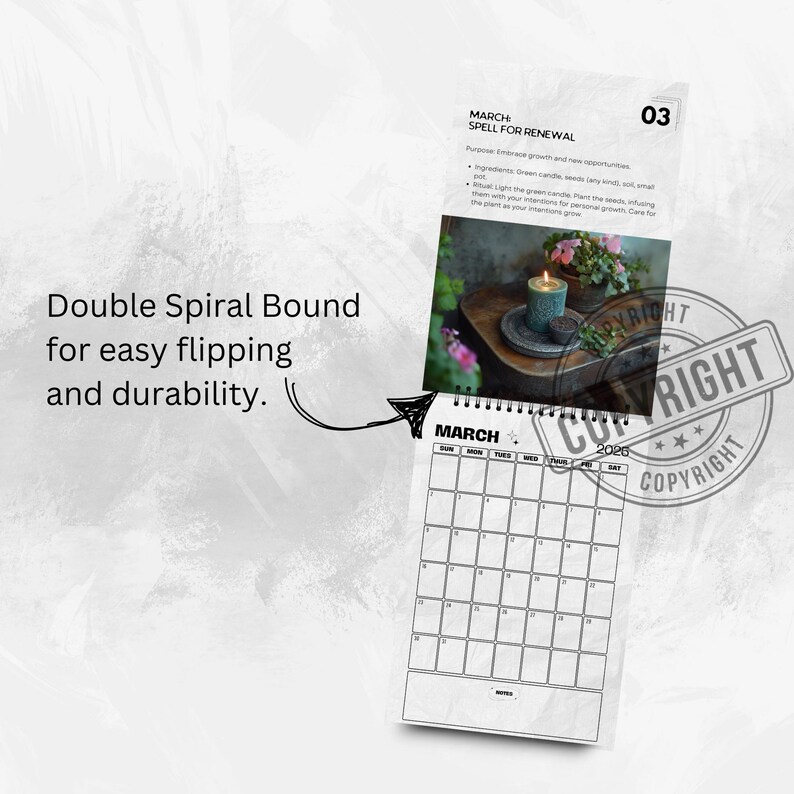 2025 Witchy Calendar 12 Month Calendar Wiccan Calendar Witchcraft