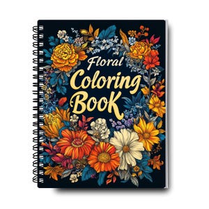 Floral Coloring Book: 50 Botanical Designs, Spiral Bound