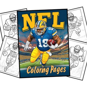 NFL Coloring Pages | Football Coloring Book | NFL Players Coloring Pages | Kids & Adult Coloring Pages | Sports Coloring | Digital Coloring