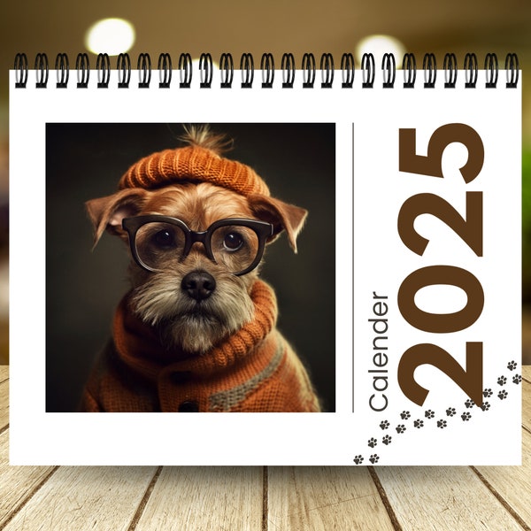 2025 Dog Calendar | 12 Month Calendar | Gift For Dog Lover | wall calendar | Puppy Calendar | Monthly Calendar | Pet Owner Gift | Funny Dogs