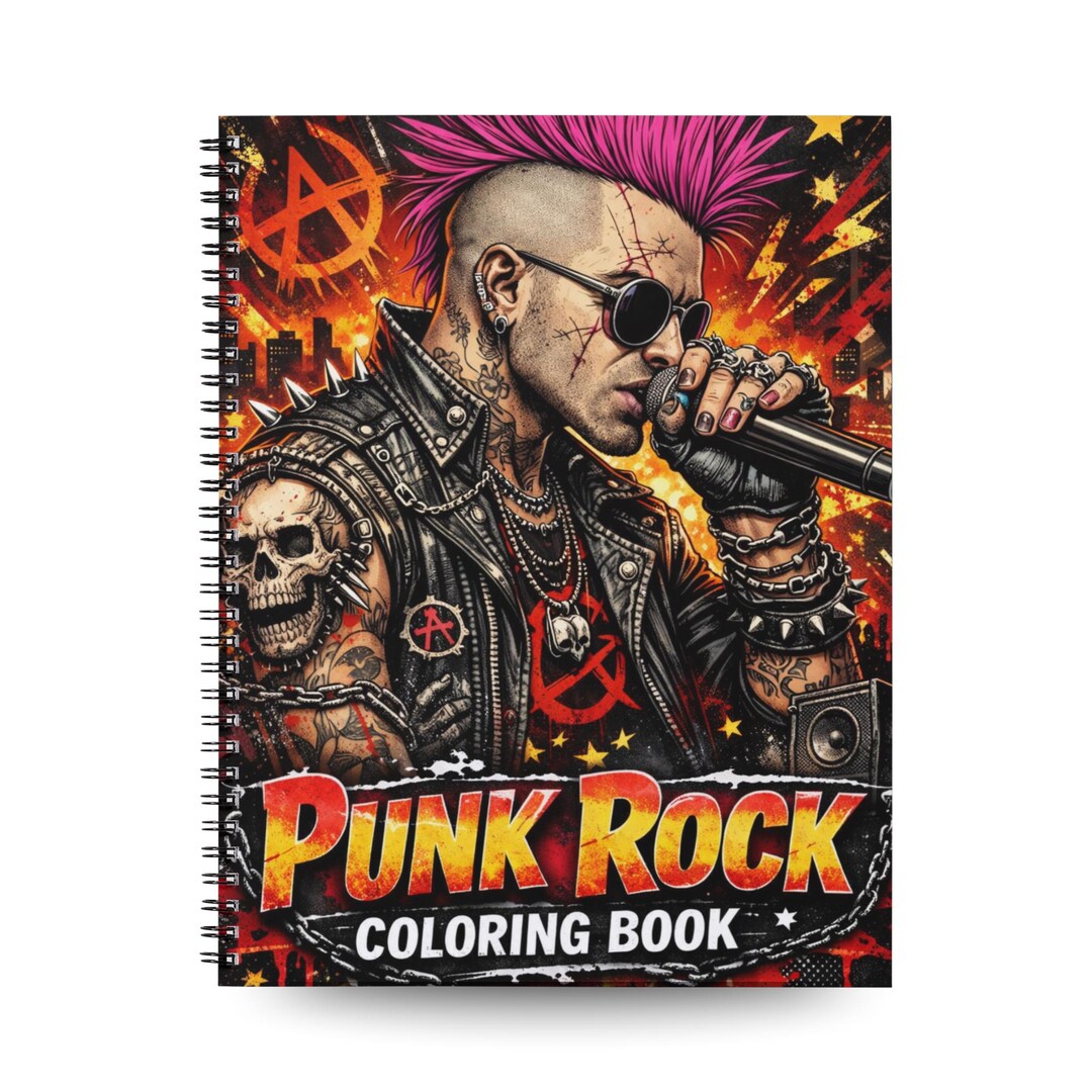 Color Book Punk Punk Rock Coloring Book | 50 Bold Coloring Pages for Teens & Adults ...