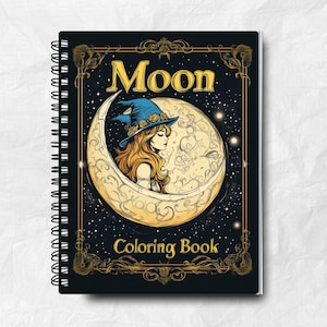 Moon Coloring Book: Celestial & Spiritual Designs (8.5x11 inches)