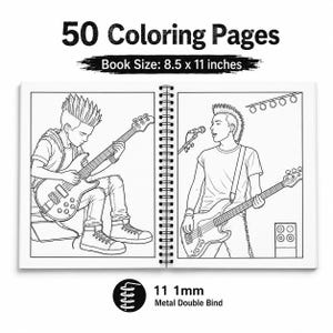 Punkrock målarbok | 50 djärva målarbilder för tonåringar och vuxna bild 2