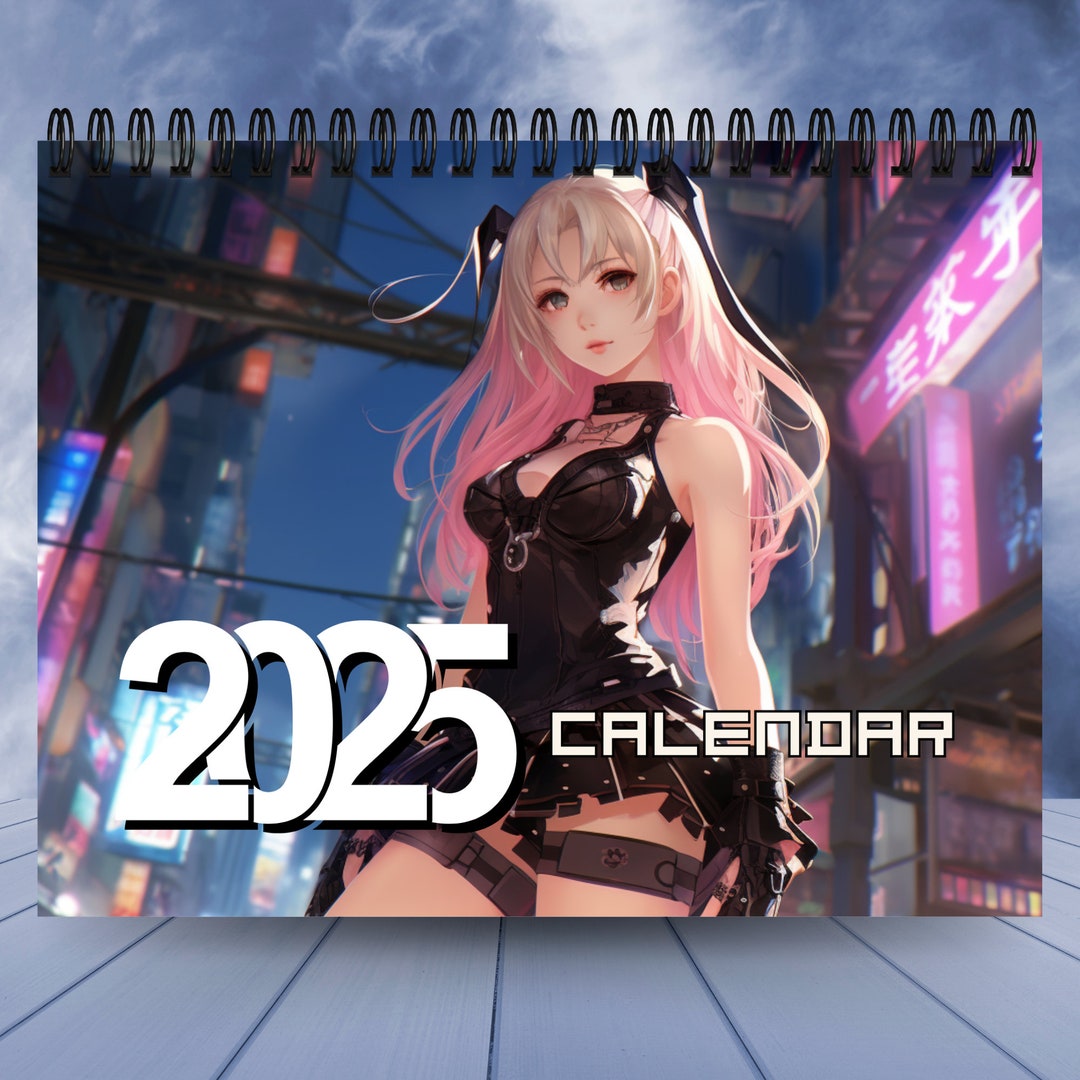 2025 Anime Girl Calendar 12 Month Calendar Cute 2025 Calendar Anime Calendar Monthly Calendar