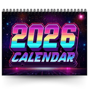 2026 Retro Gamer Wall Calendar: Monthly Planner, Game Room Decor