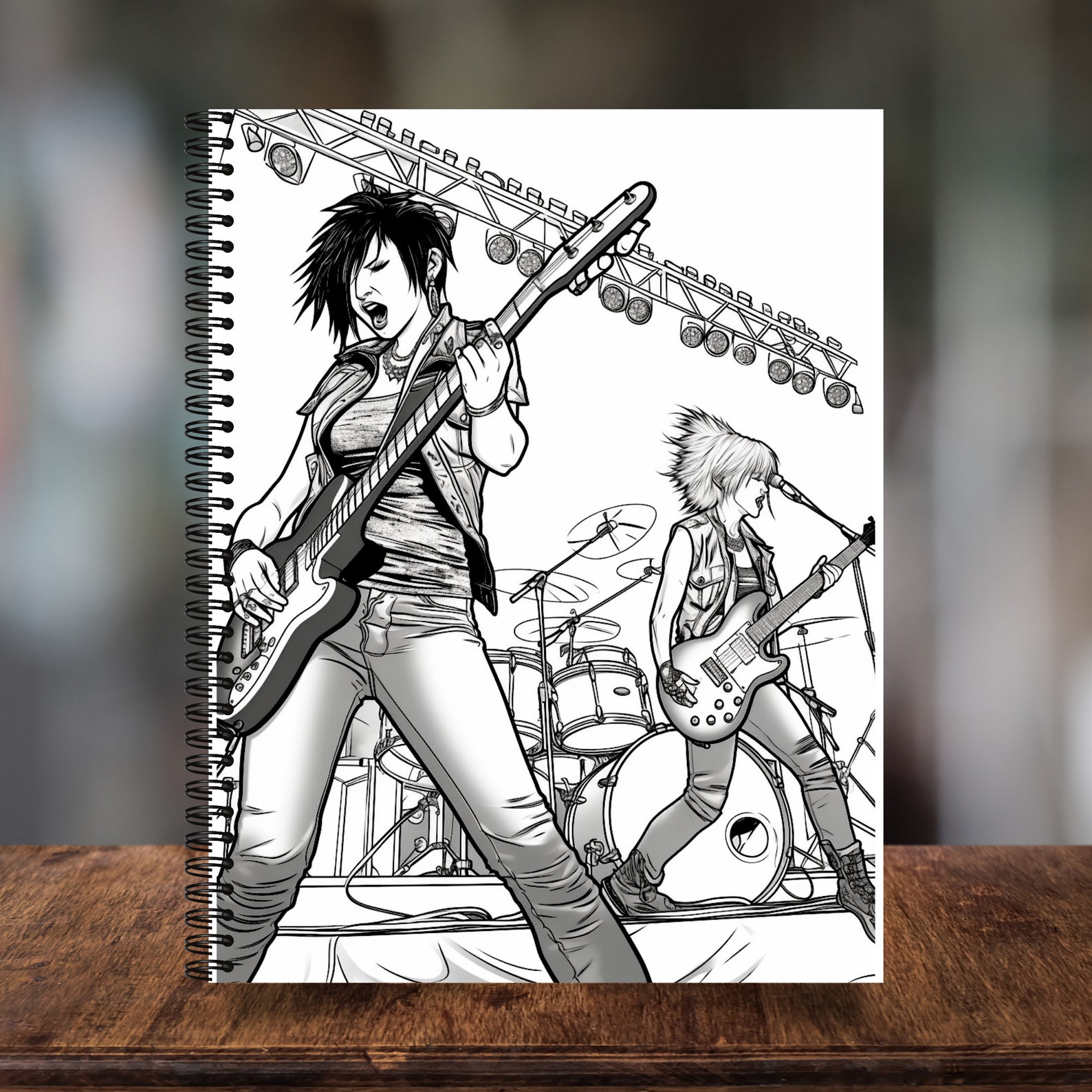 Punk Rock Coloring Book Rocker Coloring Book Old School Punk Rock Heavy ...