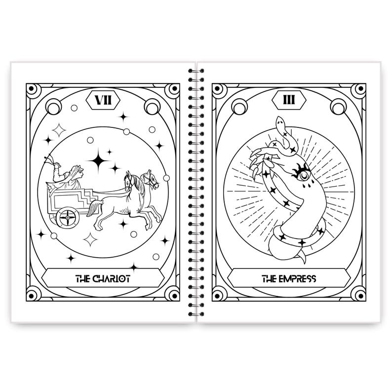 Major Arcana Tarot Coloring Book for Adults & Teens - 25 Mystical Grimoire-Style Bold Coloring Pages image 10