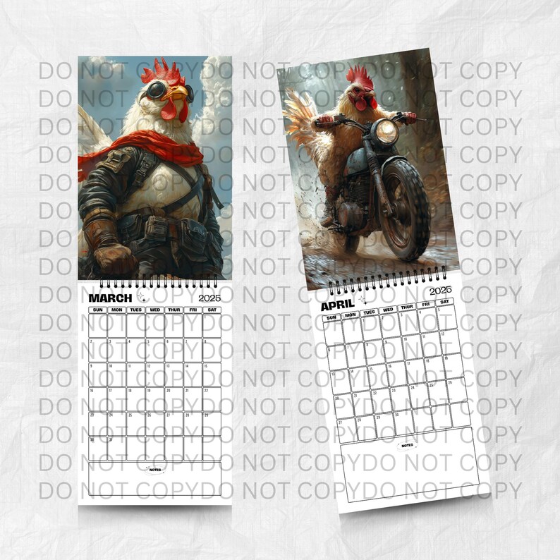 2025 Chicken Calendar 12 Month Calendar Animal Lover Calendar Silly