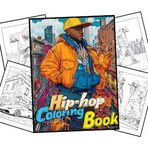 Hip Hop Coloring Pages | Graffiti Coloring Book | 40 Digital Coloring ...