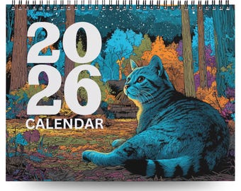 Calendario da parete 2026: Calendario mensile del gatto