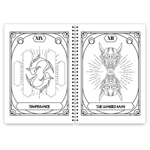 Major Arcana Tarot Coloring Book for Adults & Teens - 25 Mystical Grimoire-Style Bold Coloring Pages image 8
