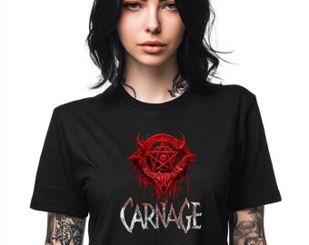 Maglietta grafica Carnage: stile alternativo gotico - Moda occulta