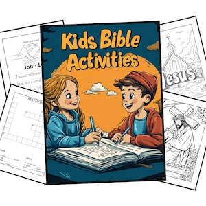 Kids Bible Activities Book |  Bible Verse Coloring | Kids Bible Activity | Christian Pintable&#39;s | Kids Bible Worksheets | Scripture Coloring