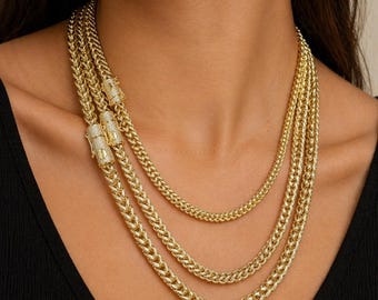 Franco Kette/Armband Iced 1.5ct bis 2.5ct Moissanite Verschluss 4 mm-6 mm dick