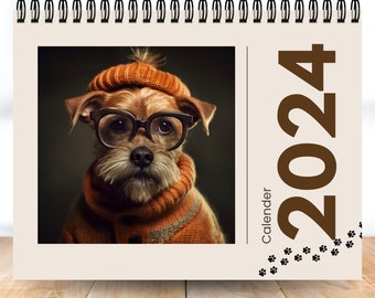 2024 Dog Lover Calendar | 12 Month Calendar | Pet Calendar | wall calendar | Puppy Calendar | Monthly Calendar | Gift For Dog Lovers