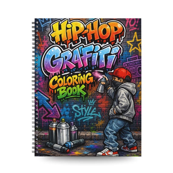 STREET Life 　ストリート・ライフ　　ペインティング　オイルインク　紙 Hip-hop Graffiti Coloring Book – Urban Grayscale Coloring Pages