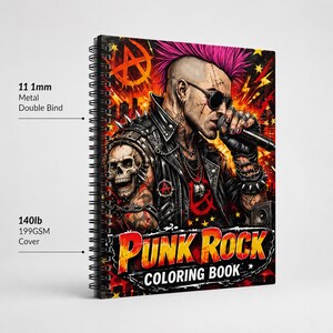 Punkrock målarbok | 50 djärva målarbilder för tonåringar och vuxna bild 16