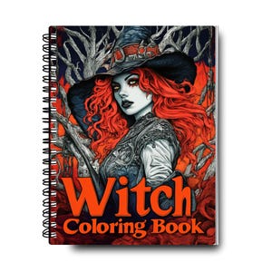Witch Coloring Book | Magic Coloring Book | Pagan Coloring | Witch Coloring Pages | Witch Illustrations | Coloring Book, Adult Coloring Book