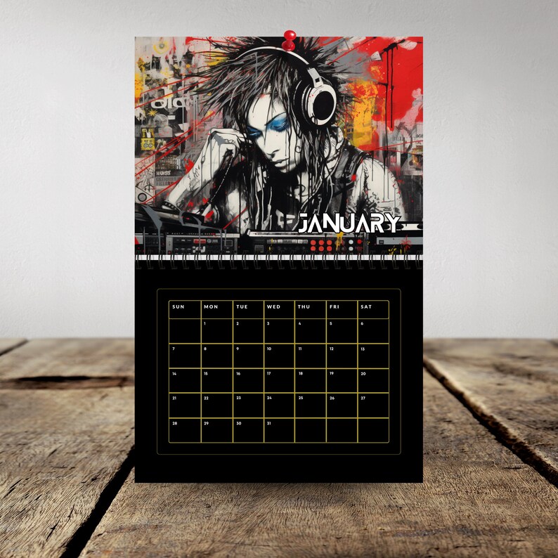 2024 Punk Rock Calendar 12 Month Calendar Spiral Wall Etsy Australia