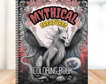 Mythical Creatures Coloring Book | 39 Coloring Pages | Fantasy Creatures | Fairy Coloring | Dragon Coloring Book | Sci-Fi Coloring Book