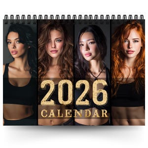 Beautiful Women 2026 Calendar | 12 Month Calendar | Man Cave Décor | Hanging Wall Calendar | Monthly Calendar | Sexy Girl Calendar Men Gift