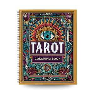Major Arcana Tarot Coloring Book for Adults & Teens - 25 Mystical Grimoire-Style Bold Coloring Pages image 1