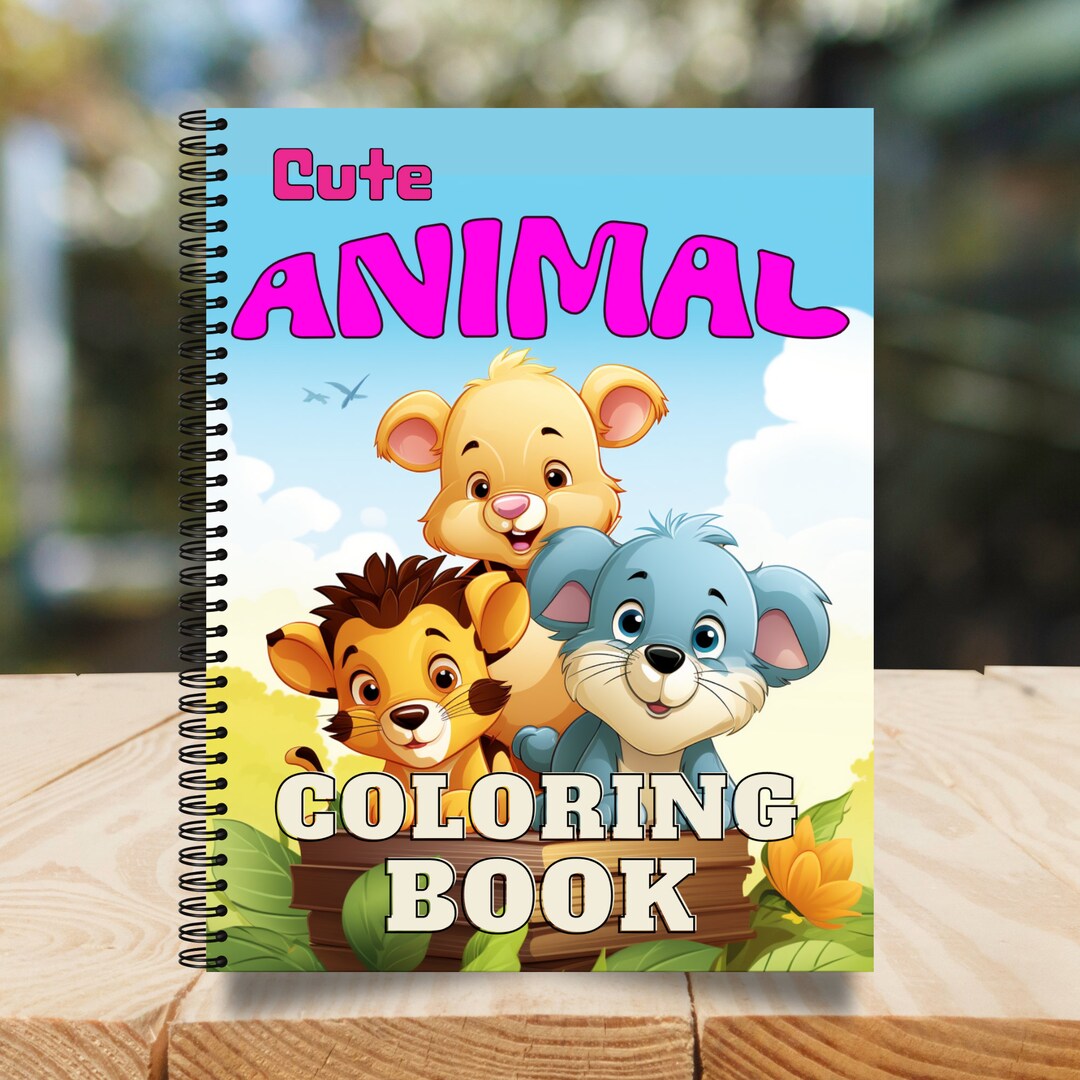 Cute Animals Coloring Book Cute Animal Coloring Kids Coloring Book Cute ...