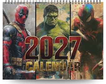 2027 Superheroes Wall Calendar – Comic Book–Inspired Man Cave Décor