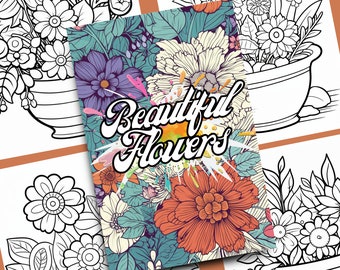 Flower Coloring Pages | Botanical Coloring | Instant Download | Mindfulness Coloring | Floral Coloring Pages | Nature Coloring