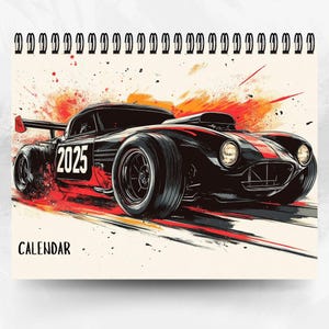 2025 Sportscar Calendar | 12 Month Calendar | Hot Rod Calendar | Quirky Novelty Gift | Automobile Calendar | Muscle Car Wall Planner