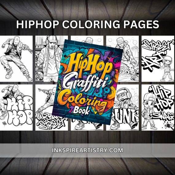 Hip Hop Graffiti Coloring Book: 25 Urban Art Pages (digital
