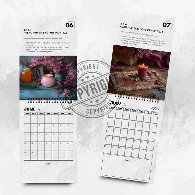 2025 Witchy Calendar 12 Month Calendar Wiccan Calendar Witchcraft