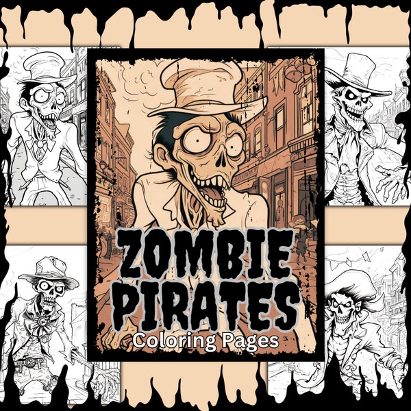 Zombie Pirates Coloring Pages | Halloween Coloring | Zombie Coloring Pages | Pirates Coloring Pages | Horror Coloring Book
