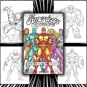 70 American Superhero Coloring Pages | Instant Download Kids & Adult Coloring Pages | Hero Coloring Pages Super Hero Printable Coloring Page