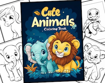 Cute Baby Animal Coloring Book – Printable Kids Activity (PDF)