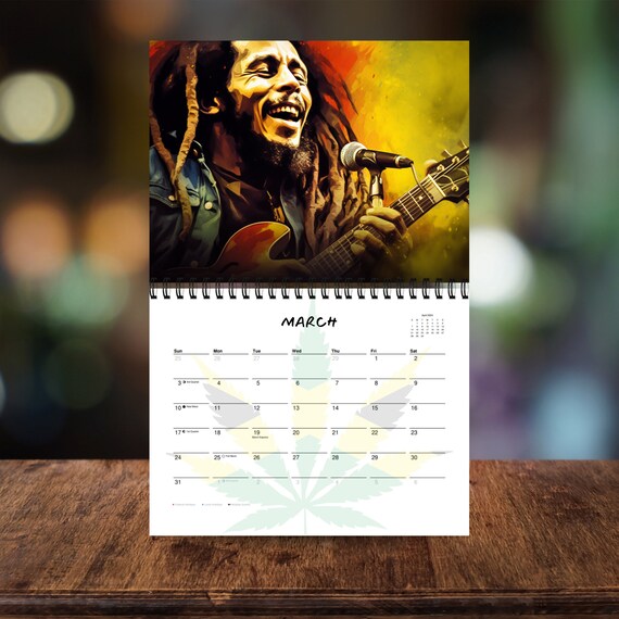 2024 Bob Marley Calendar 12 Month Calendar, Spiral Calendar, Wall Calendar,  Hanging Calendar, Bob Marley Art, Gift for Bob Marley Lover - Etsy