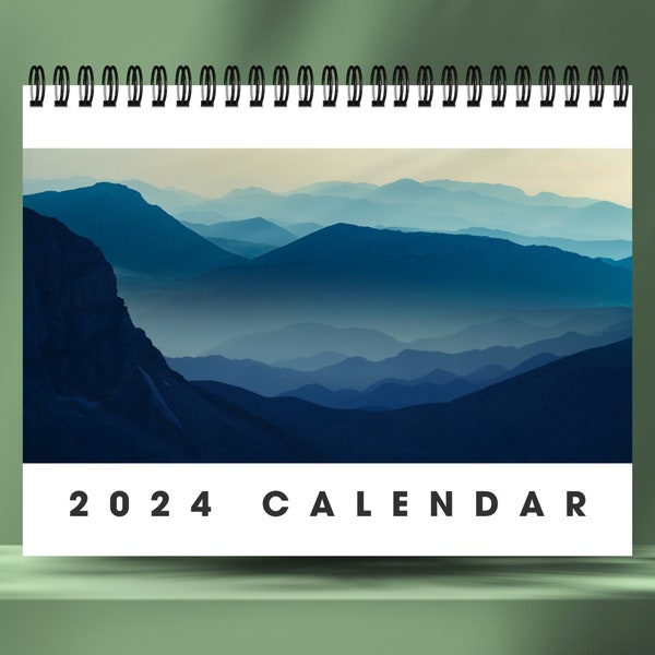 Mountain Peeks 2024 Calendar | 12 Month Calendar | Spiral Bound Calendar | wall calendar | Gift For Her | Monthly Calendar | Desk Calendar