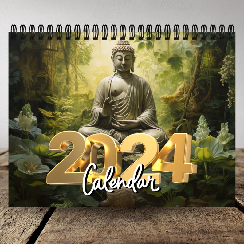 Peaceful Buddha 2024 Calendar 12 Month Calendar Spiral Etsy