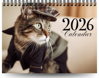 2026 Stylish Cats Calendar | 12 Month Calendar | Cat Calendar | Wall Calendar | Funny Cat Calendar | Kitty Calendar | Gift For Cat Lover