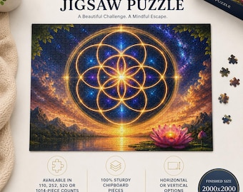 Seed of Life Jigsaw Puzzle | Spiritual Mandala Brain Teaser Puzzle | 110-1014 Pieces