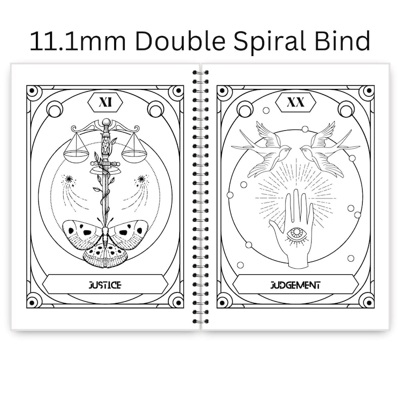 Major Arcana Tarot Coloring Book for Adults & Teens - 25 Mystical Grimoire-Style Bold Coloring Pages image 5