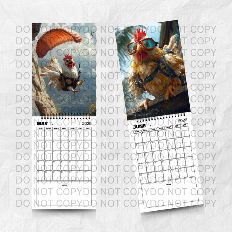 2025 Chicken Calendar 12 Month Calendar Animal Lover Calendar Silly