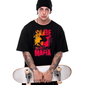 Skate Mafia T-Shirt | Unisex Streetwear Tee for Skaters, Bold Skateboarder Style Tee, Urban Skater Crew Shirt