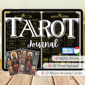 Diario de Tarot | Diario Digital de Tarot | Cuaderno de Trabajo del Tarot de los Arcanos Mayores | Libro de Sombras | Diario de Grimorio