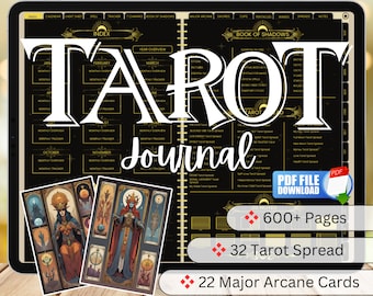 Diario de Tarot | Diario Digital de Tarot | Cuaderno de Trabajo del Tarot de los Arcanos Mayores | Libro de Sombras | Diario de Grimorio