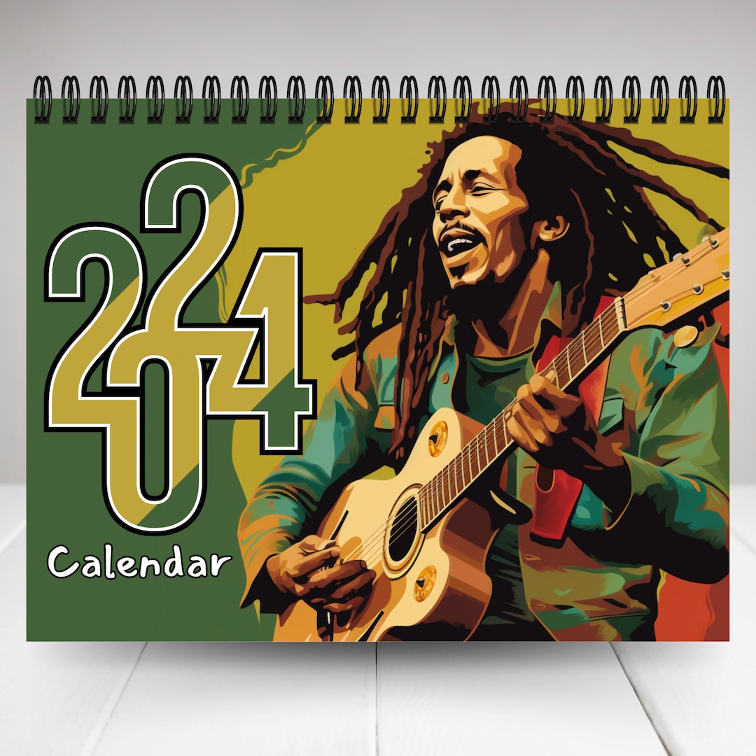 2024 Bob Marley Calendar 12 Month Calendar, Spiral Calendar, Wall